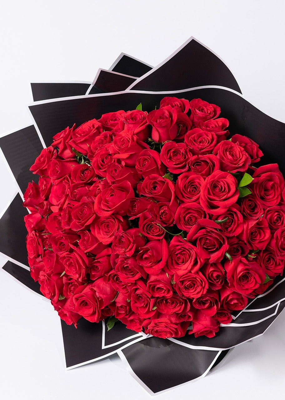 Ramo de 100 rosas rojas