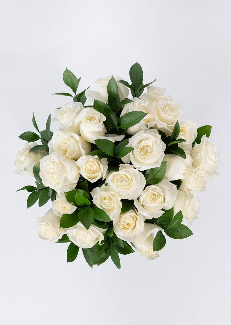 Ramo de 24 rosas blancas