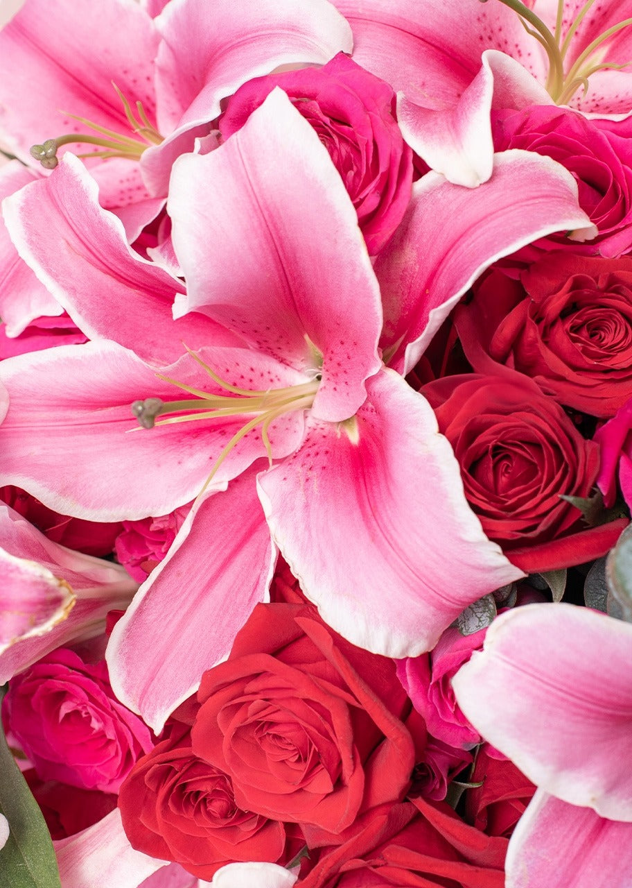 Ramo de rosas y stargazer