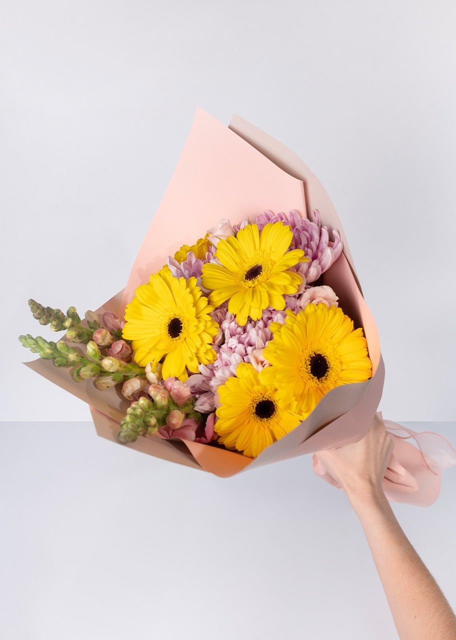 Ramo de 5 gerberas amarillas